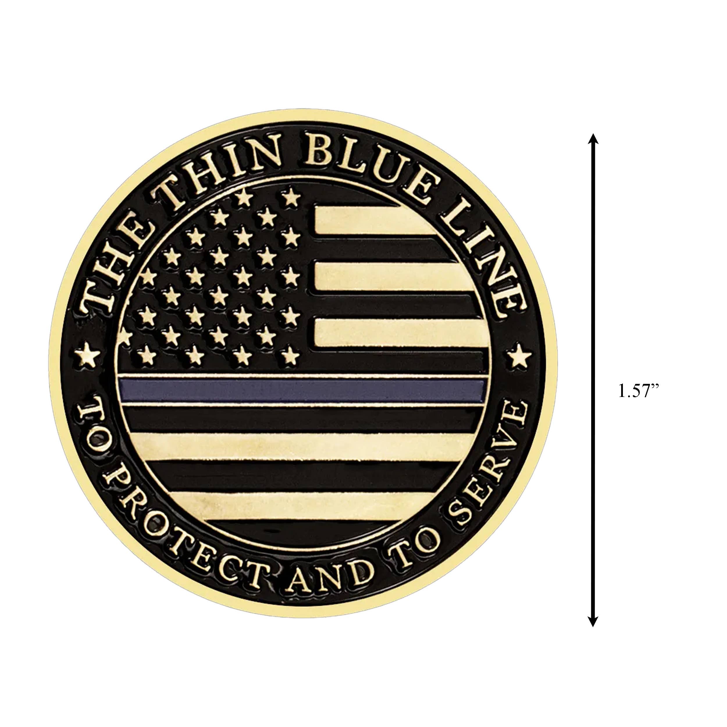 Thin Blue Line United States Police Officer Badge Coin