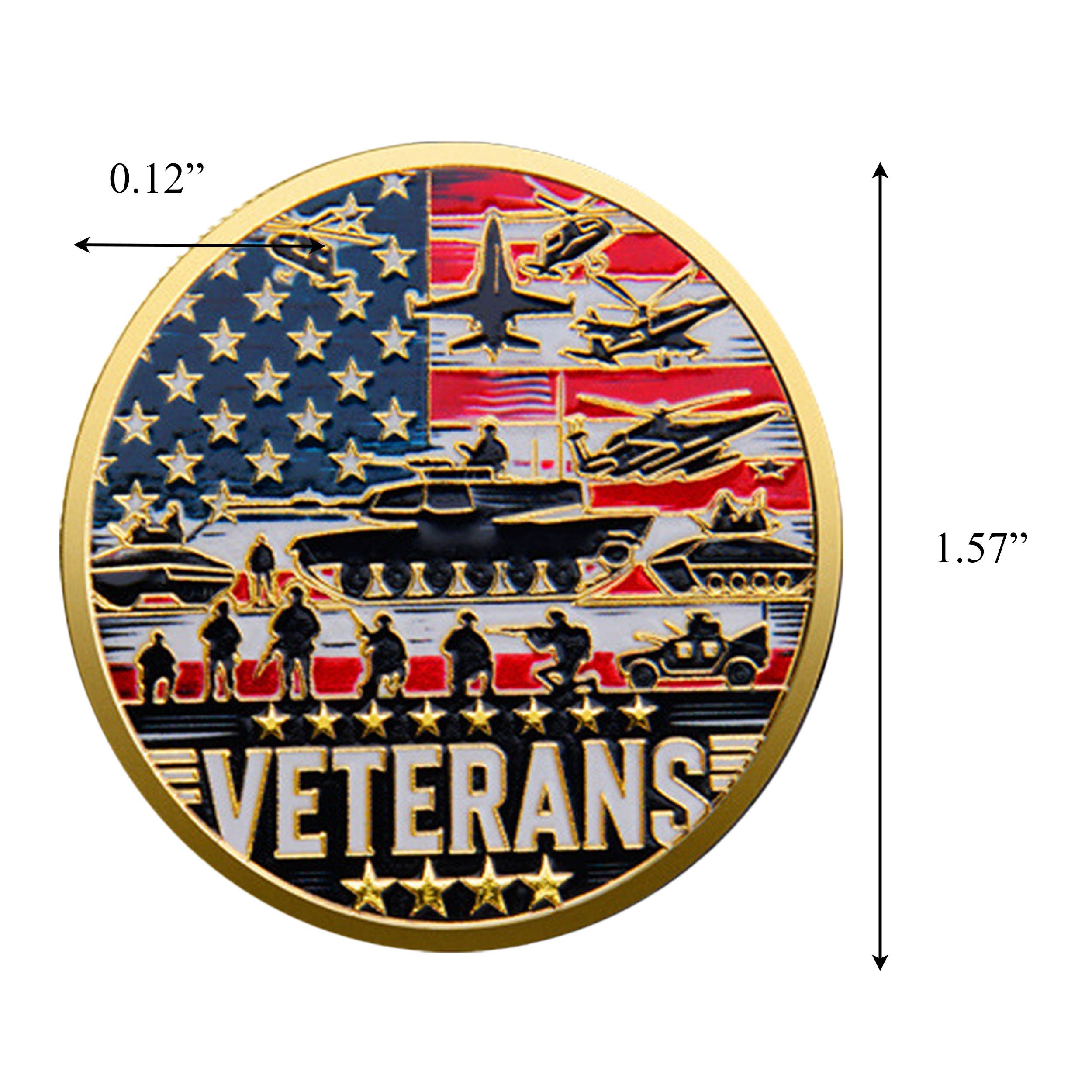 Proud Military Veteran Challenge Gold Plated Coin