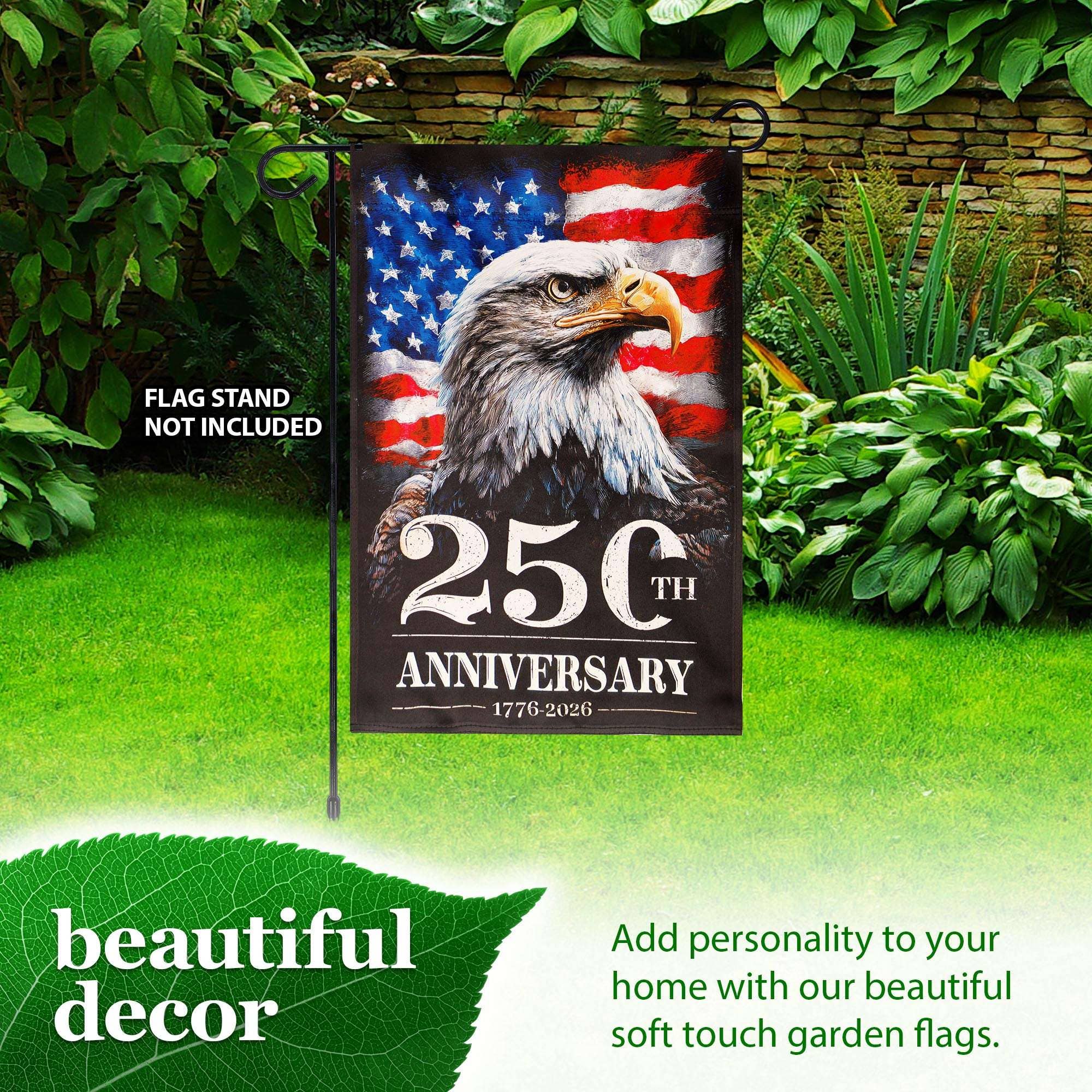 USA 250th Anniversary American Bald Eagle Garden Flag 12x18