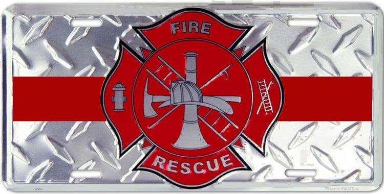 Firefighter Emblem Dia - License Plate