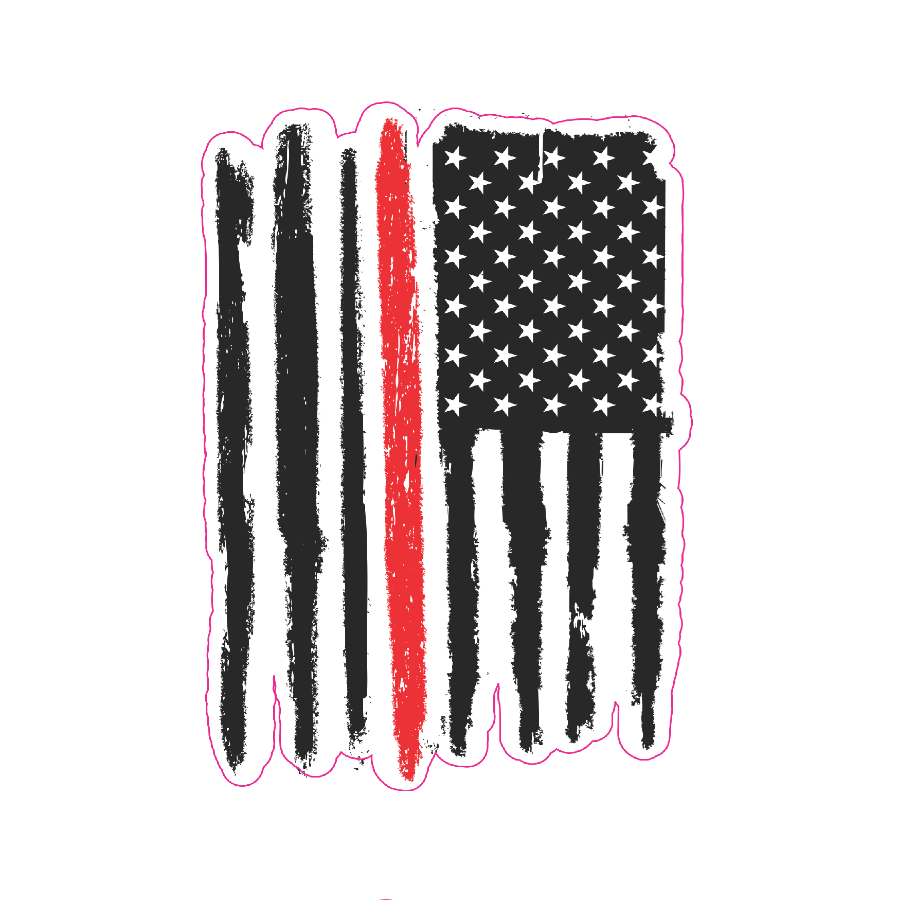 Red Line Flag Decal - Sticker