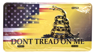 "DON'T TREAD ON ME" Aluminum Embossed License Plate Tag