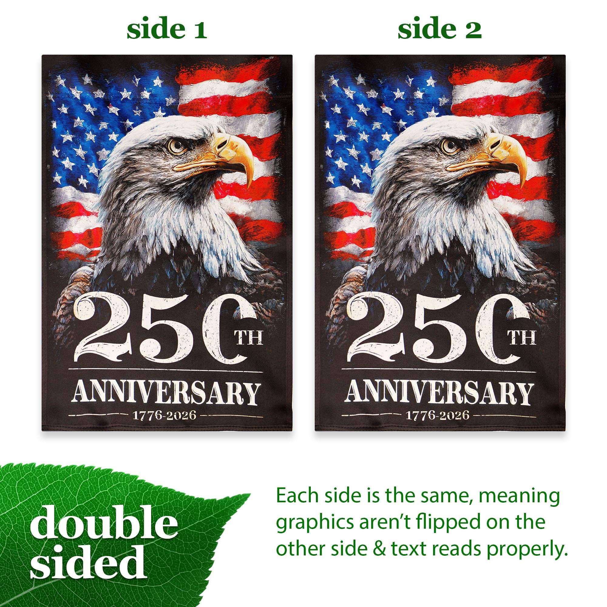 USA 250th Anniversary American Bald Eagle Garden Flag 12x18