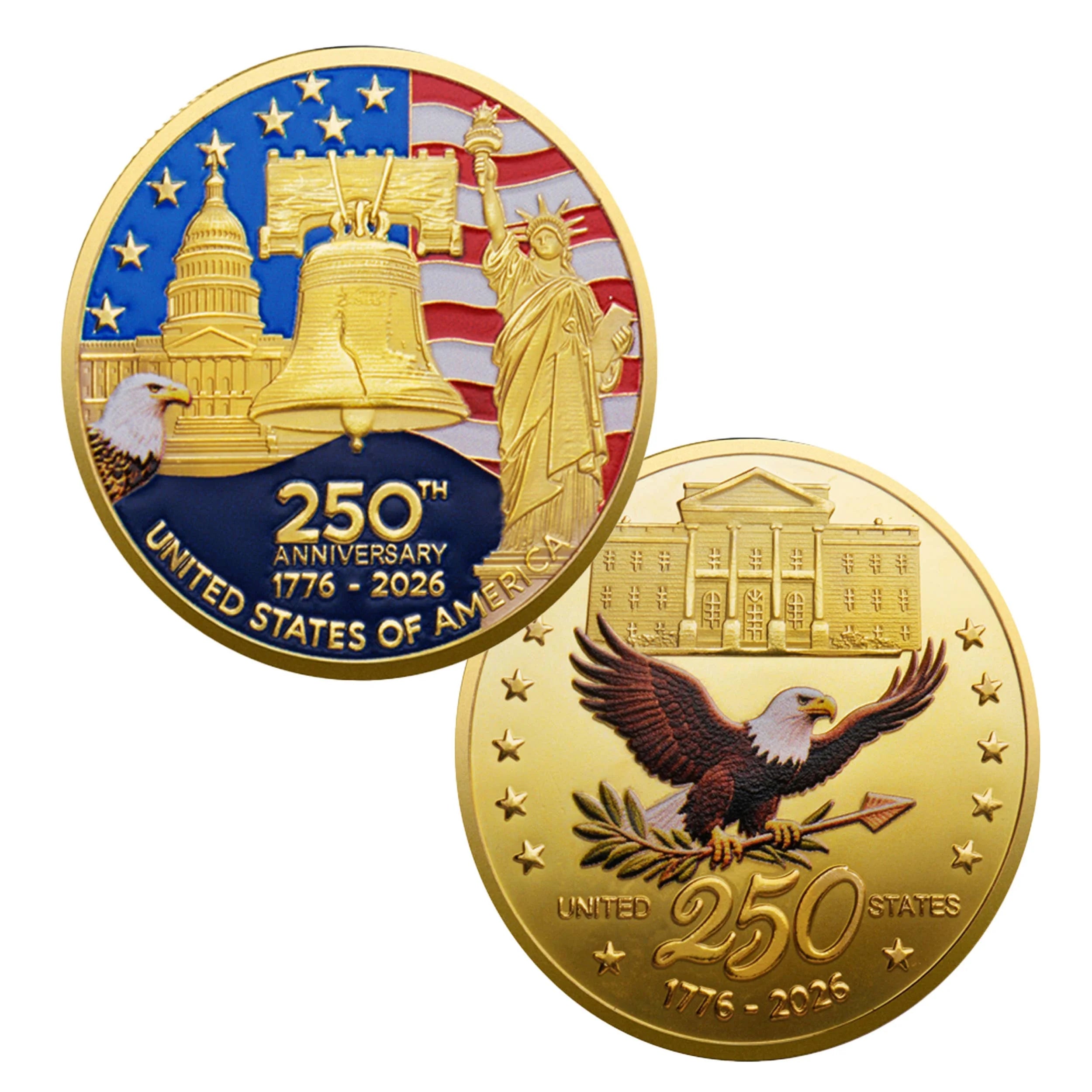 Independence 250th Anniversary of the USA Gold Plated Coin