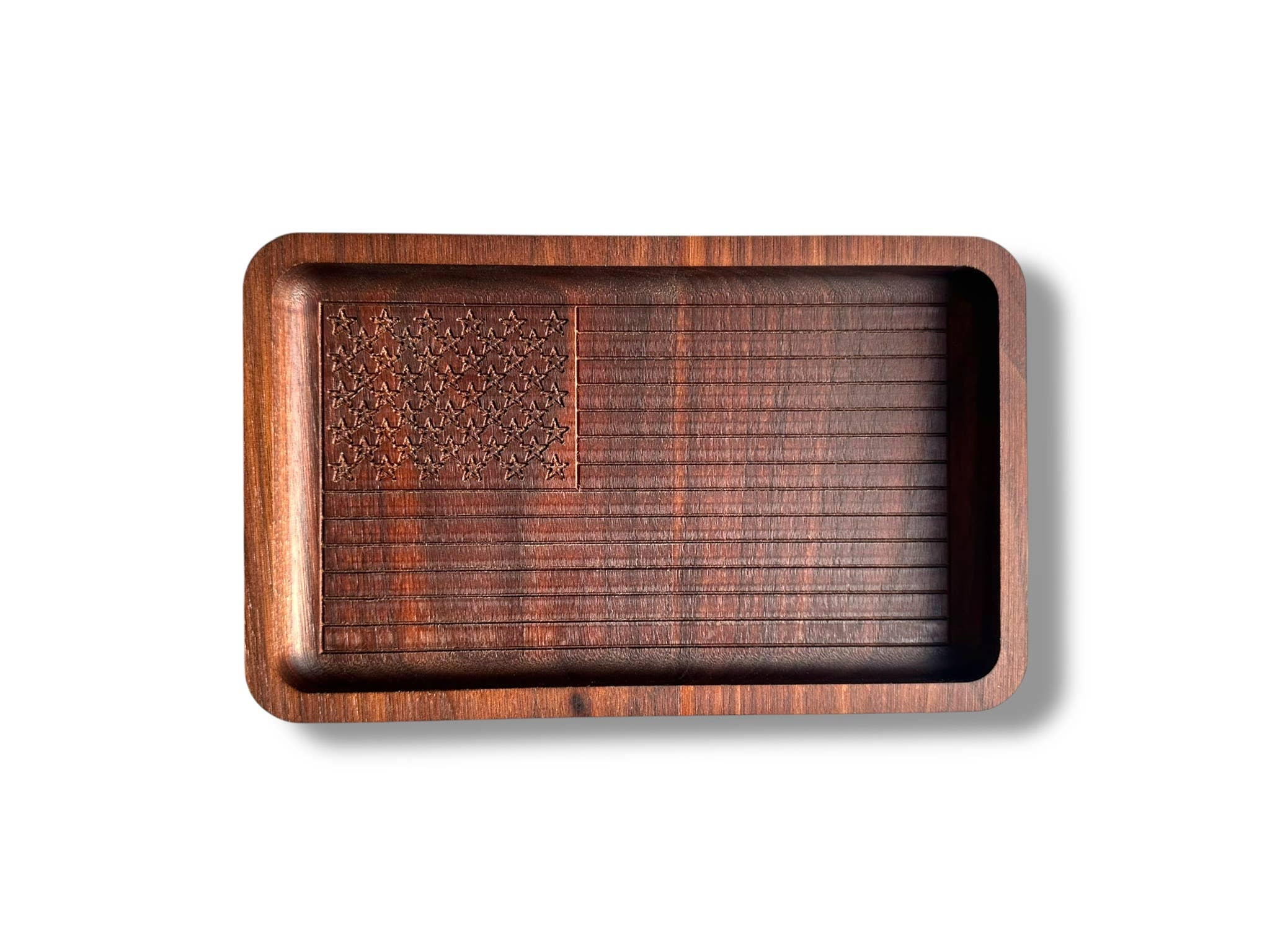Hardwood American Flag Catchall Tray