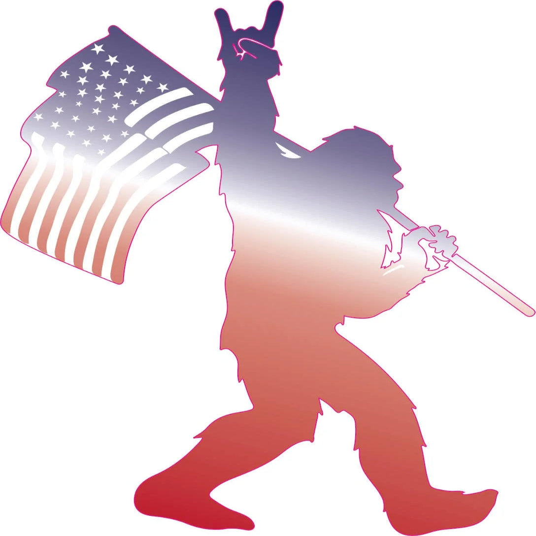Sasquatch Red White & Blue Sticker - Decal