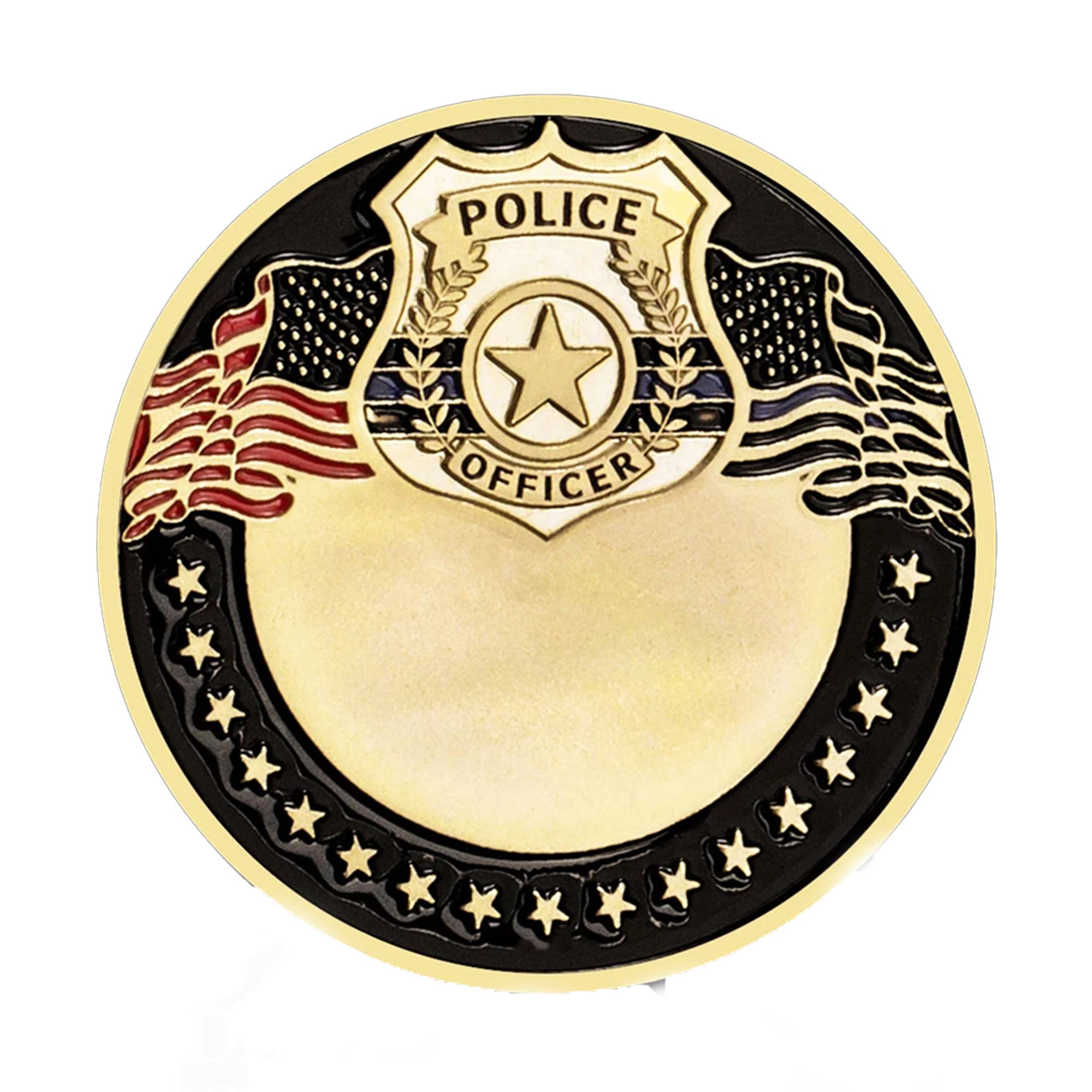 Thin Blue Line United States Police Officer Badge Coin